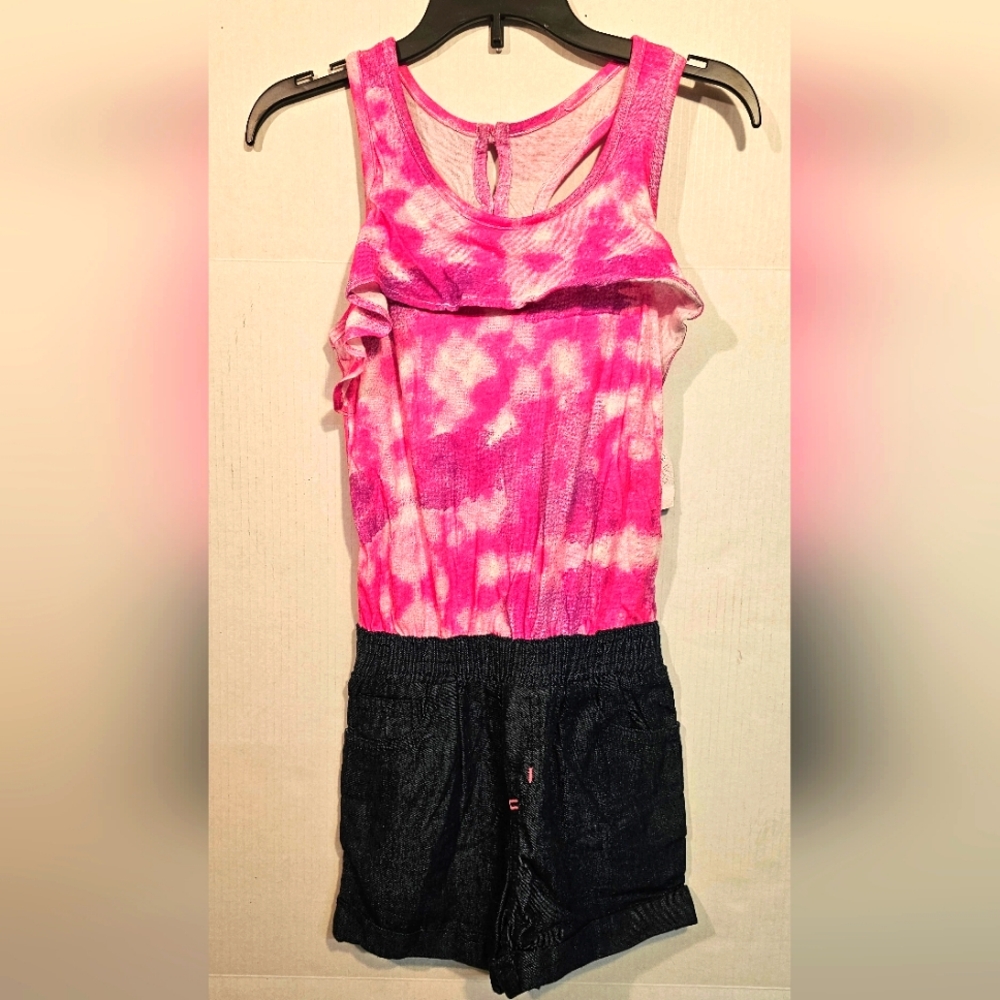 Girls Cherrystix SZ 7/8 Pink Shorts Romper NWT